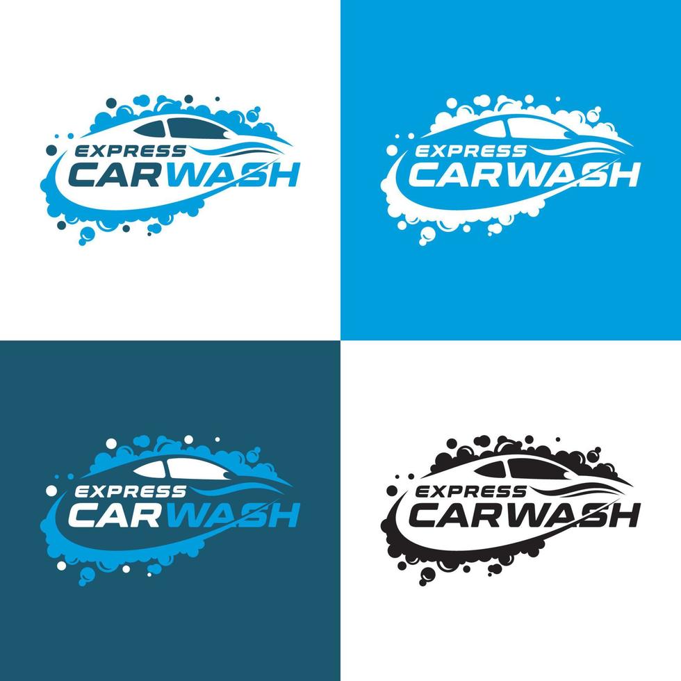 Express Car Wash Logo Design Template vector