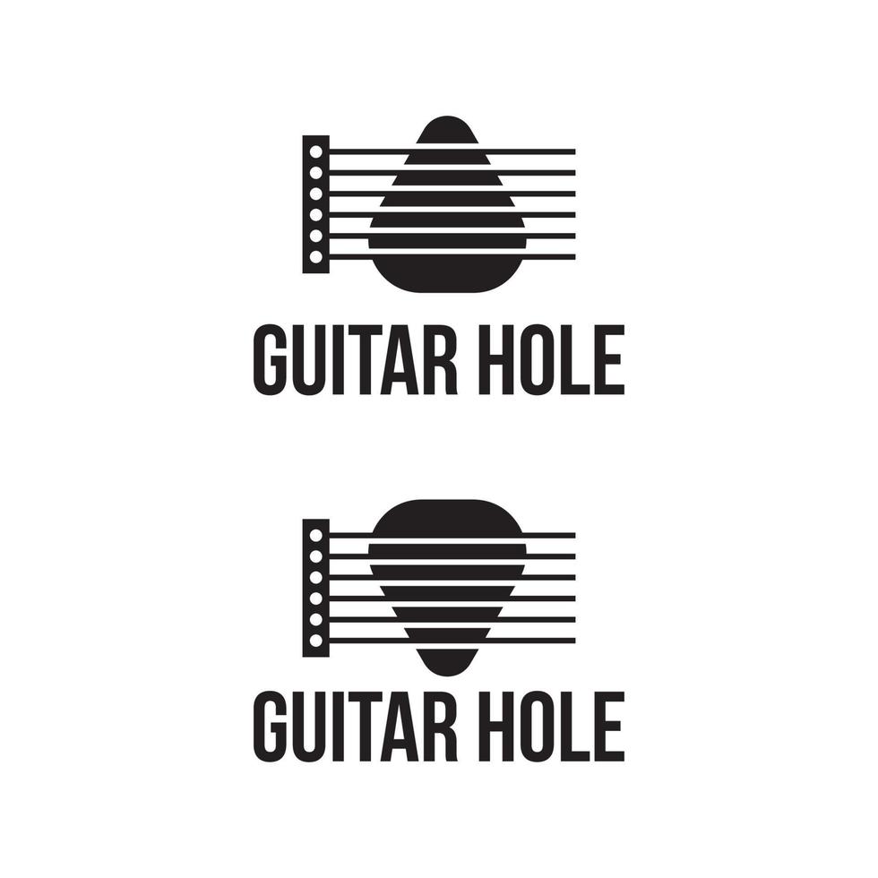 Guitar Hole Logo Design Template vector