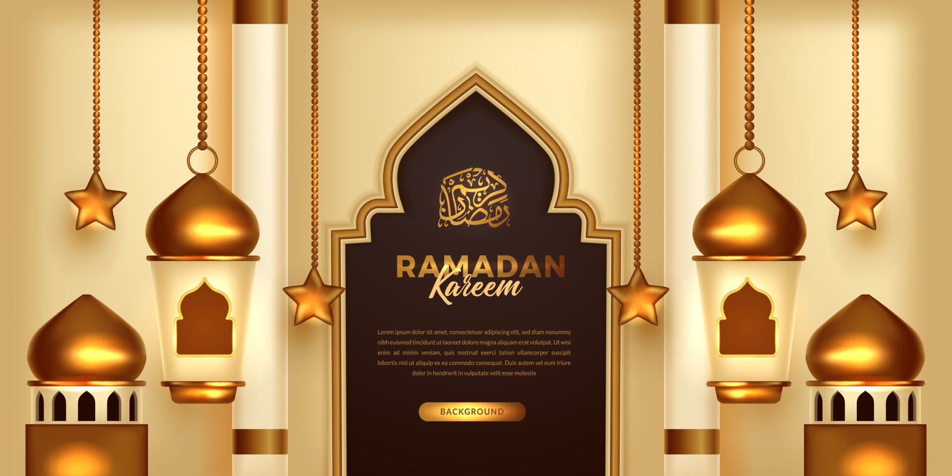 Áp phích ramadan mubarak kareem có đền vàng 3D: Màu vàng luôn là màu của sự trang trọng và quý phái. Với cách sử dụng đền vàng 3D trên áp phích ramadan mubarak kareem, chúng ta còn cảm nhận thêm sự trang trọng, quý phái và đẳng cấp của người Hồi giáo. Hãy cùng chiêm ngưỡng những hình ảnh tuyệt đẹp này để đón nhận sự kiện Ramadan trọng đại. 