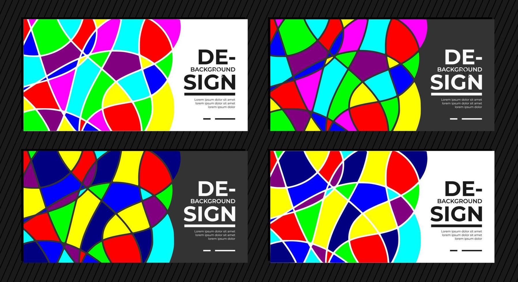 set of abstract colorful geometric background vector