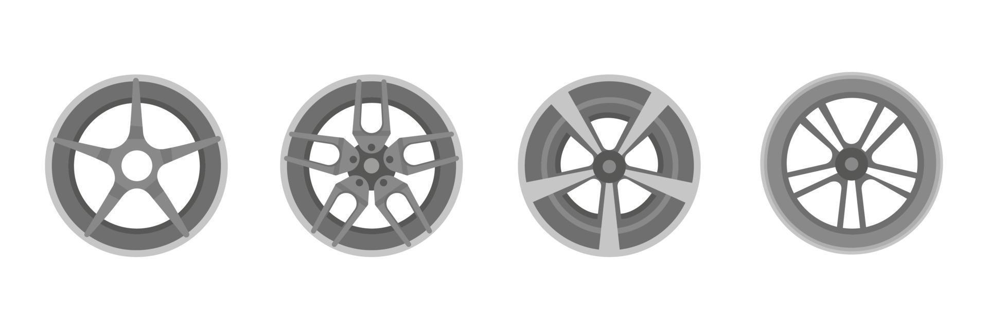 Car rims. Vehicle service, truck wheels repair vector illustration. Auto vehicle wheel. Vector illustratio