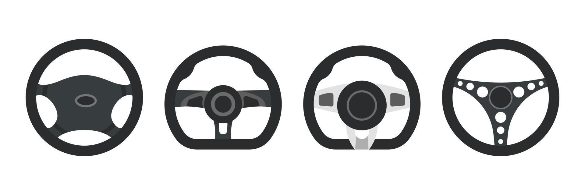 Set Of Car Steering Wheels. Vector illustration