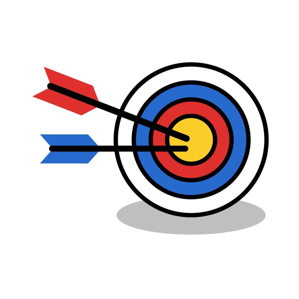 target vector with two flat arrow icons attached