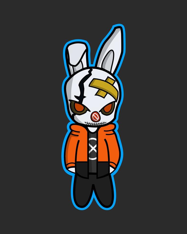 cartoon illustration of a weird bunny vector