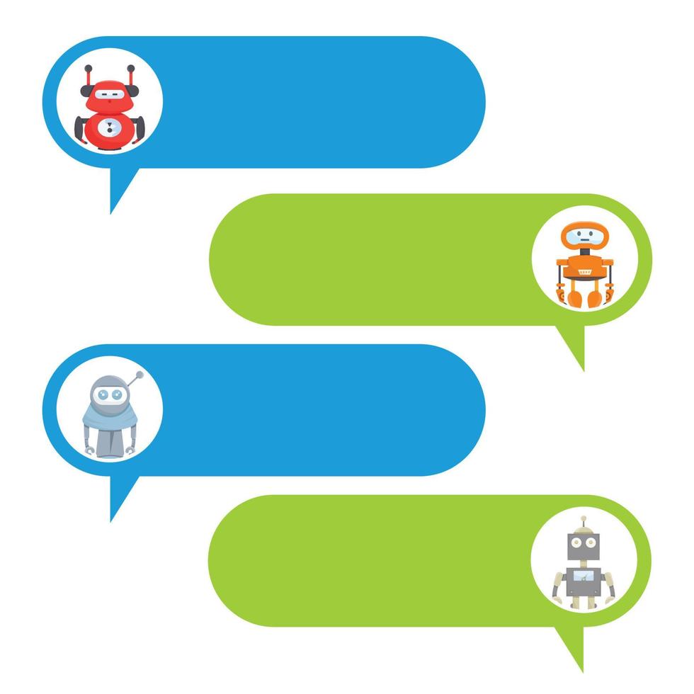 robot con conjunto de diálogo de chat vector