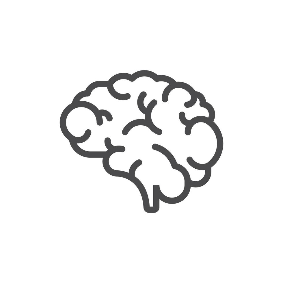 Brain Logo silhouette design vector template