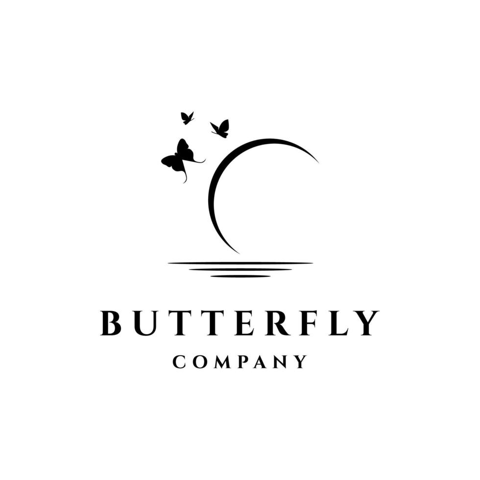 logotipo de mariposas voladoras vector