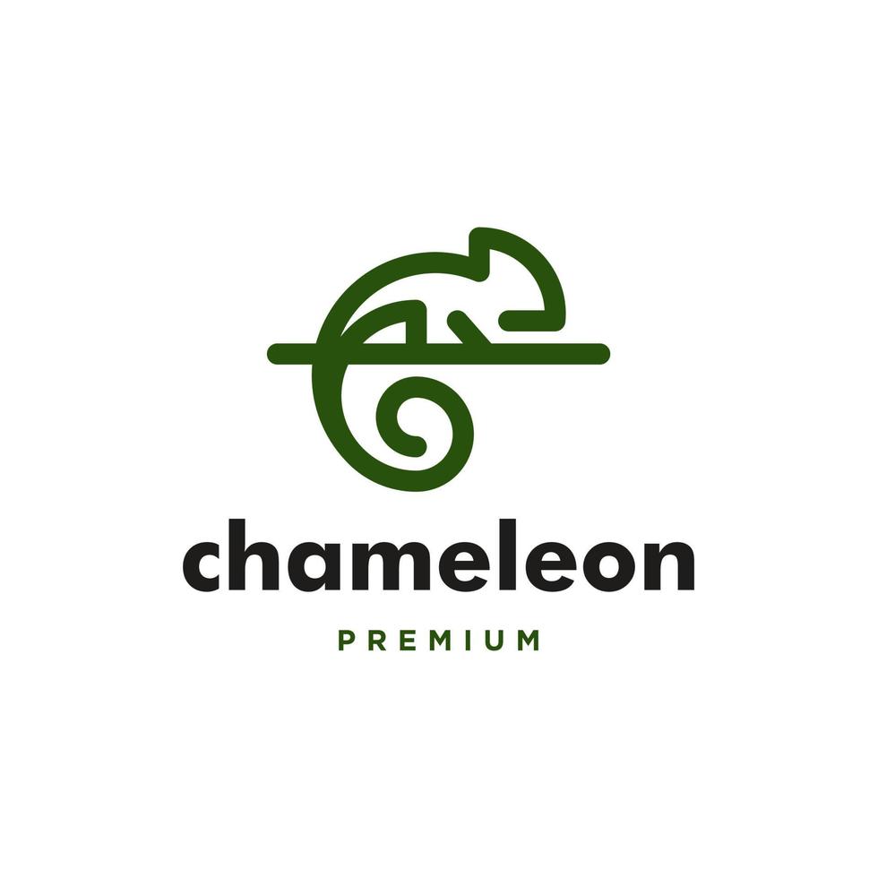 diseño de logotipo de camaleón vector