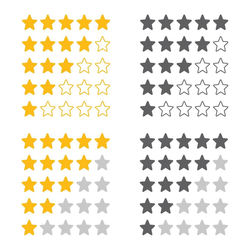 Five stars customer product rating review flat icon for apps and websites vector