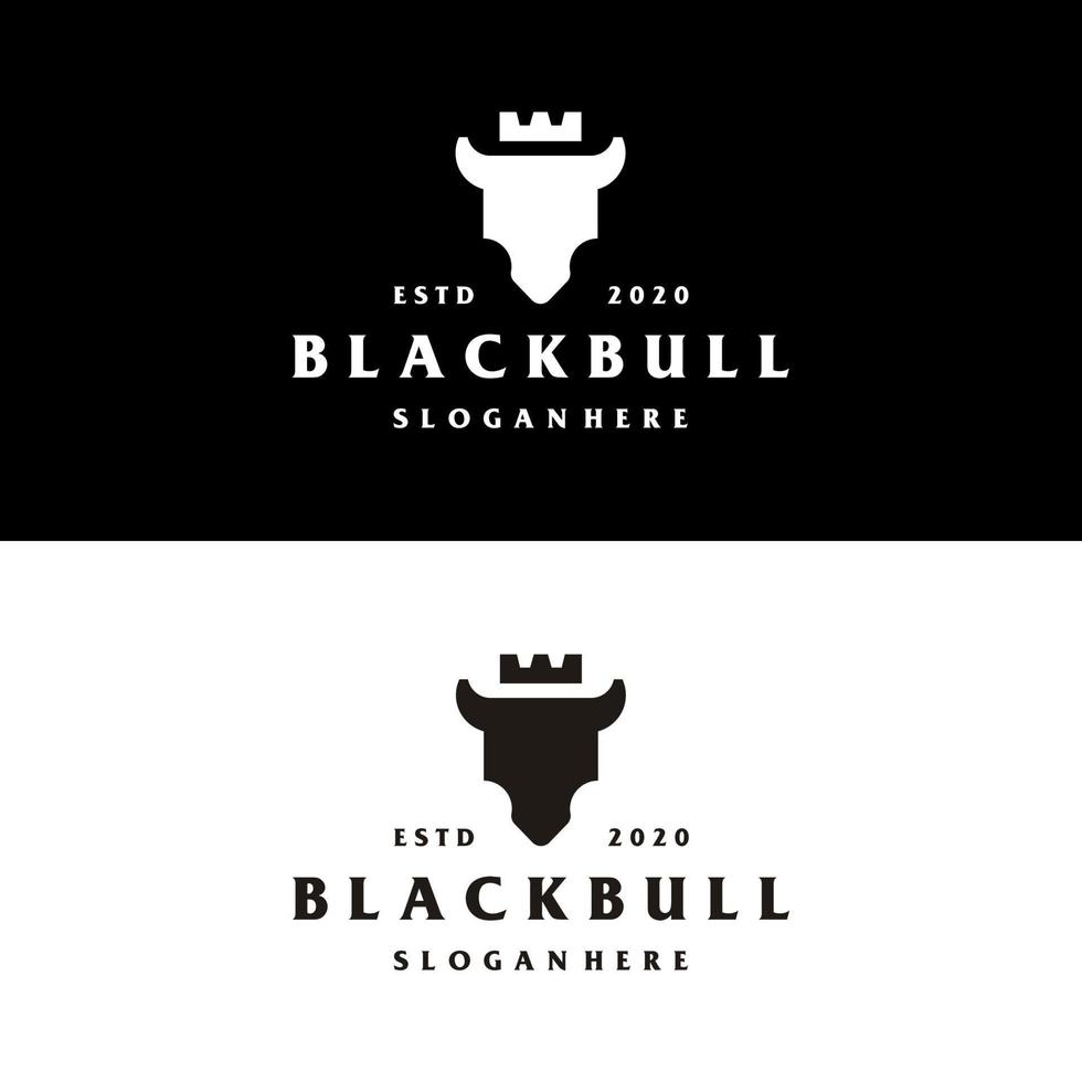 Toro, vaca, angus, plantilla de logotipo de icono de vector de cabeza de ganado