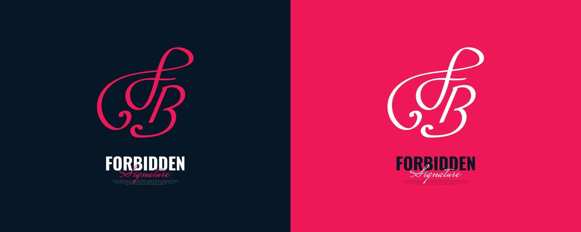 Initial F and B Logo Design with Elegant and Minimalist Handwriting Style. FB Signature Logo or Symbol for Wedding, Fashion, Jewelry, Boutique, and Business Identity vector