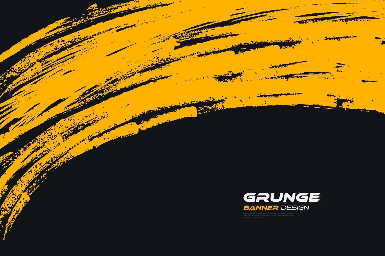 Abstract Black and Yellow Grunge Background. Brush Stroke Illustration for Banner, Poster, or Sports. Scratch and Texture Elements For Design vector