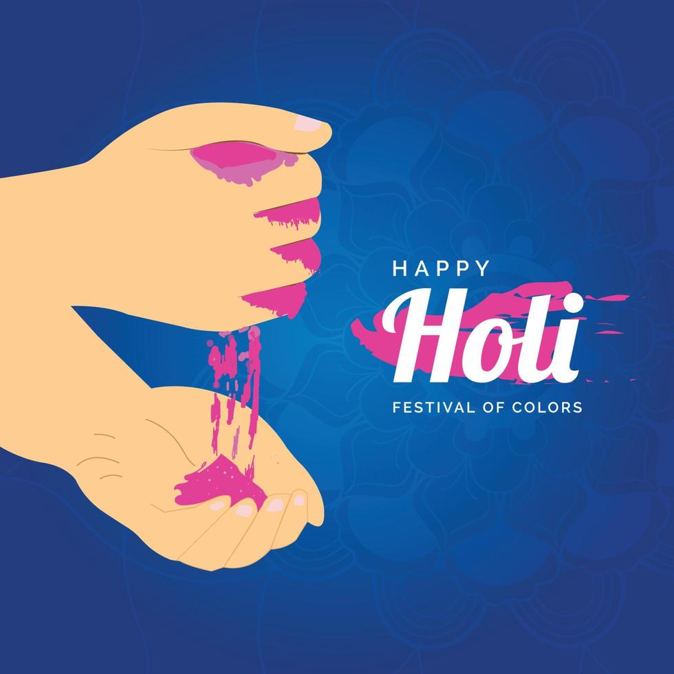 Holi hand gulal background free vector