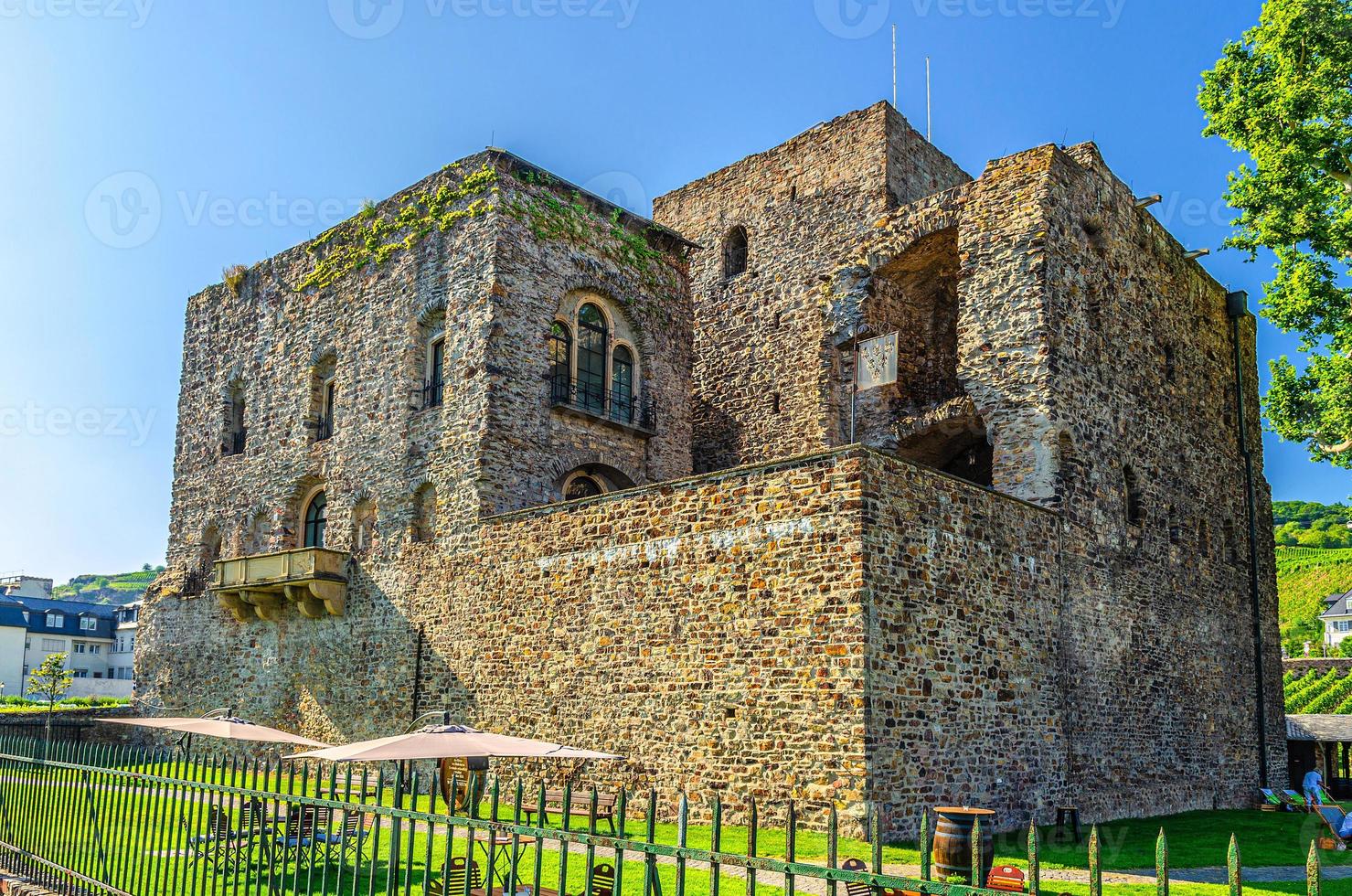 Bromserburg medieval stone lowland castle building in Rudesheim am Rhein photo