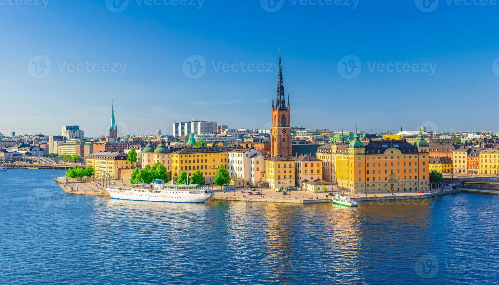 Panoramic view of Riddarholmen island district with Riddarholm Church spires photo