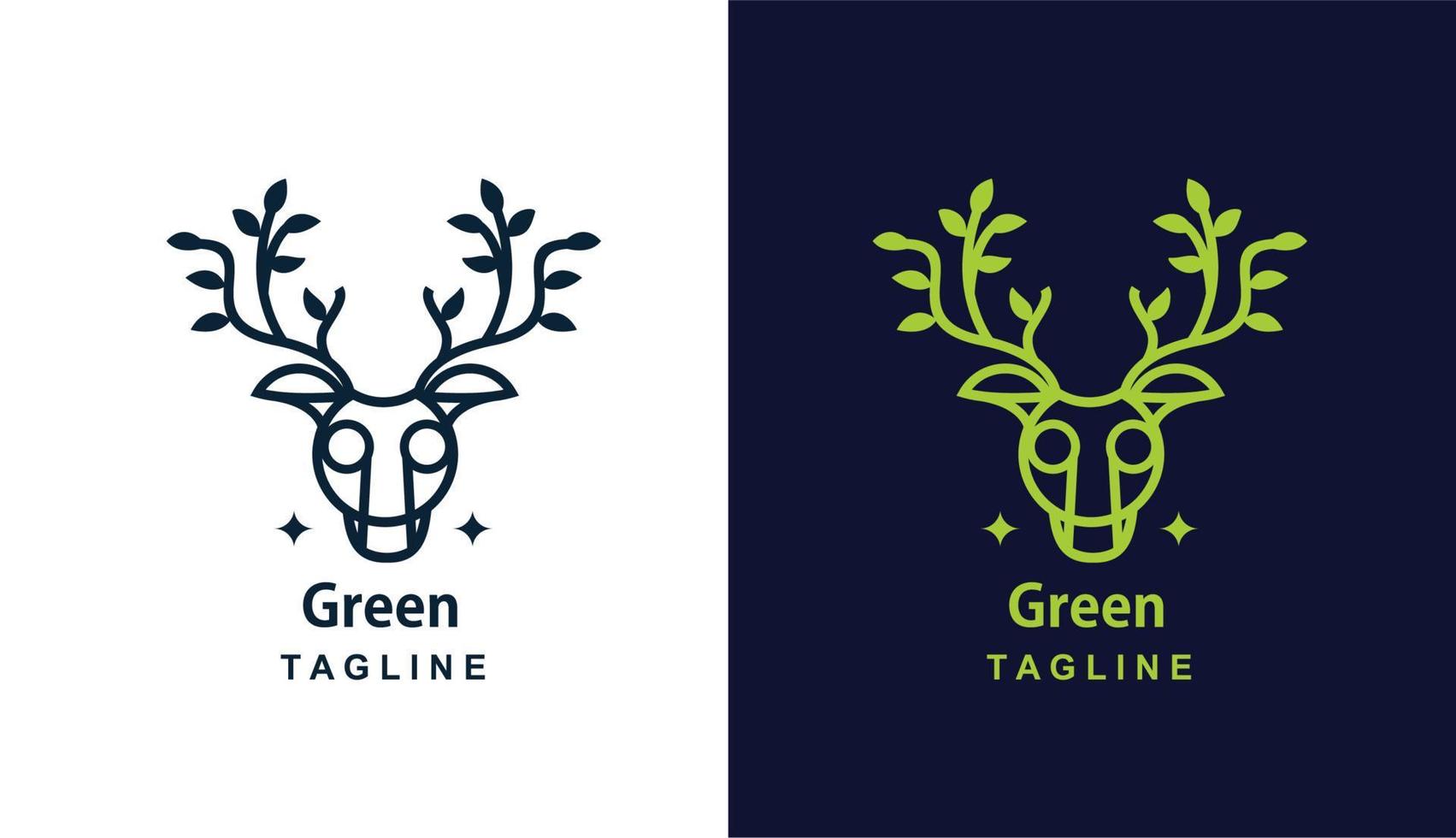 deer monoline logo for brand and company vector