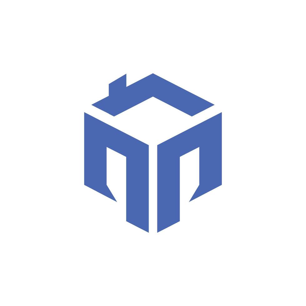 MP clever hexagon logo initial design vector