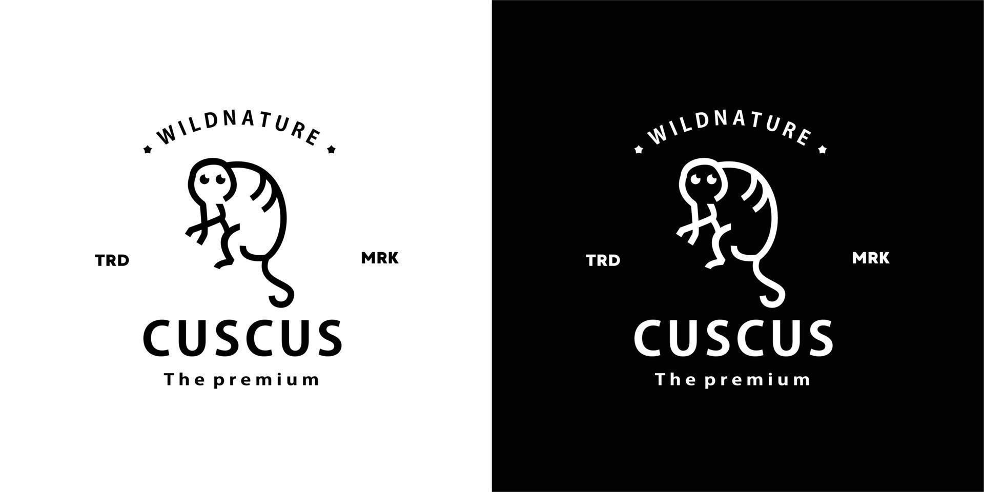 vintage retro hipster cuscus logo vector outline monoline art icon