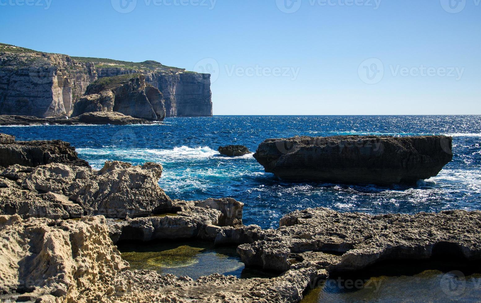 Fungus and Gebla Rock cliffs near Azure window, Gozo island, Malta photo