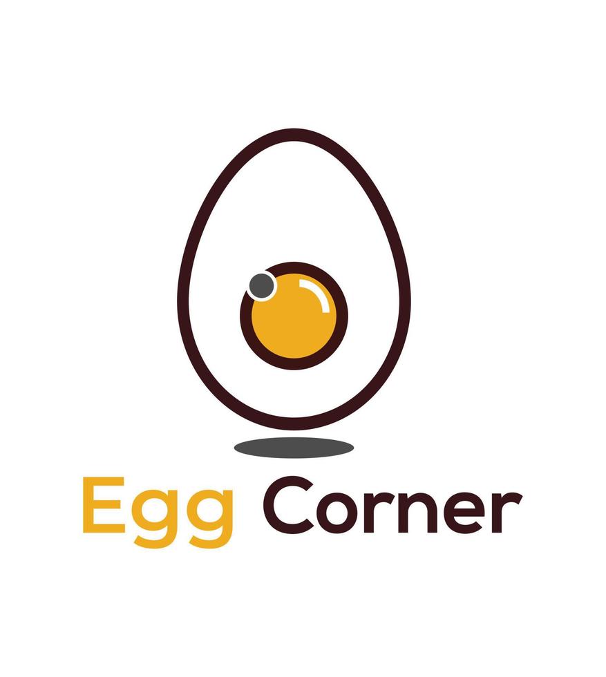 Egg Corner minimalist logo design template for restaurant vector