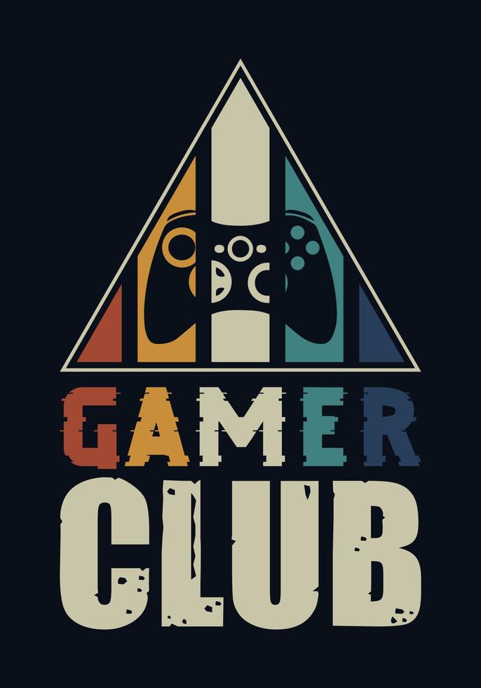 Gamer club t-shirt design template vector