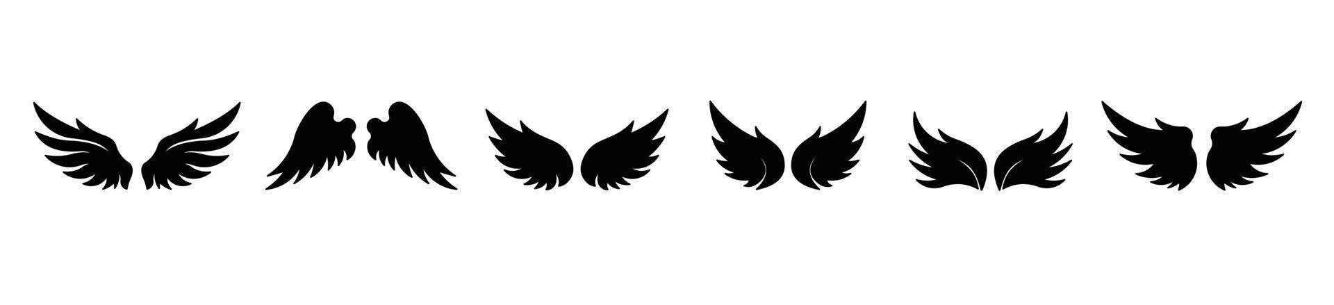 Set of blank shields with wings, Set of heraldic winged shields in different shapes with bird vector
