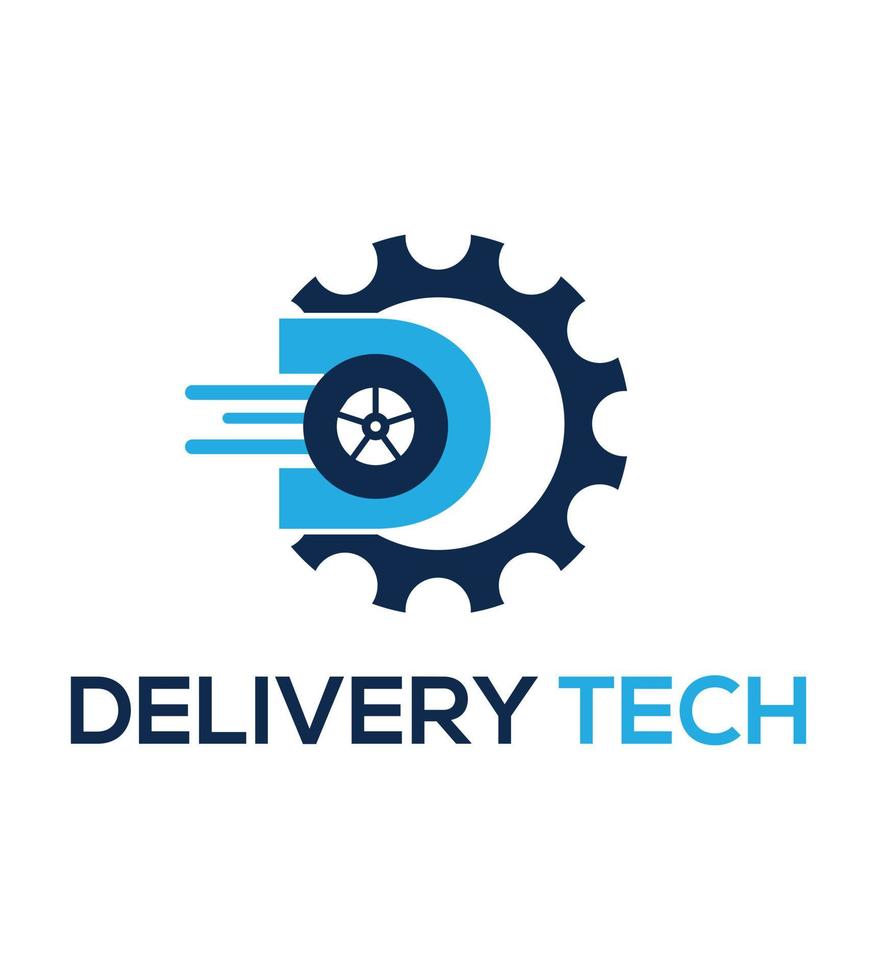 Delivery tech logo design for online vector