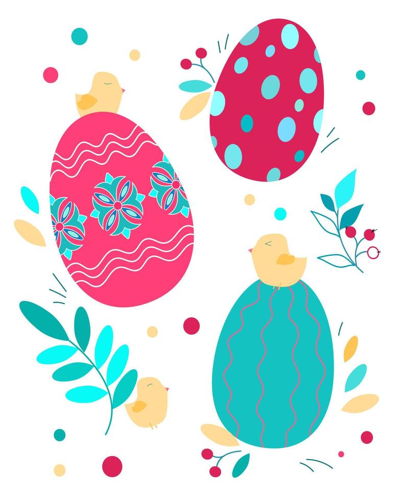 Card of easter elements vector