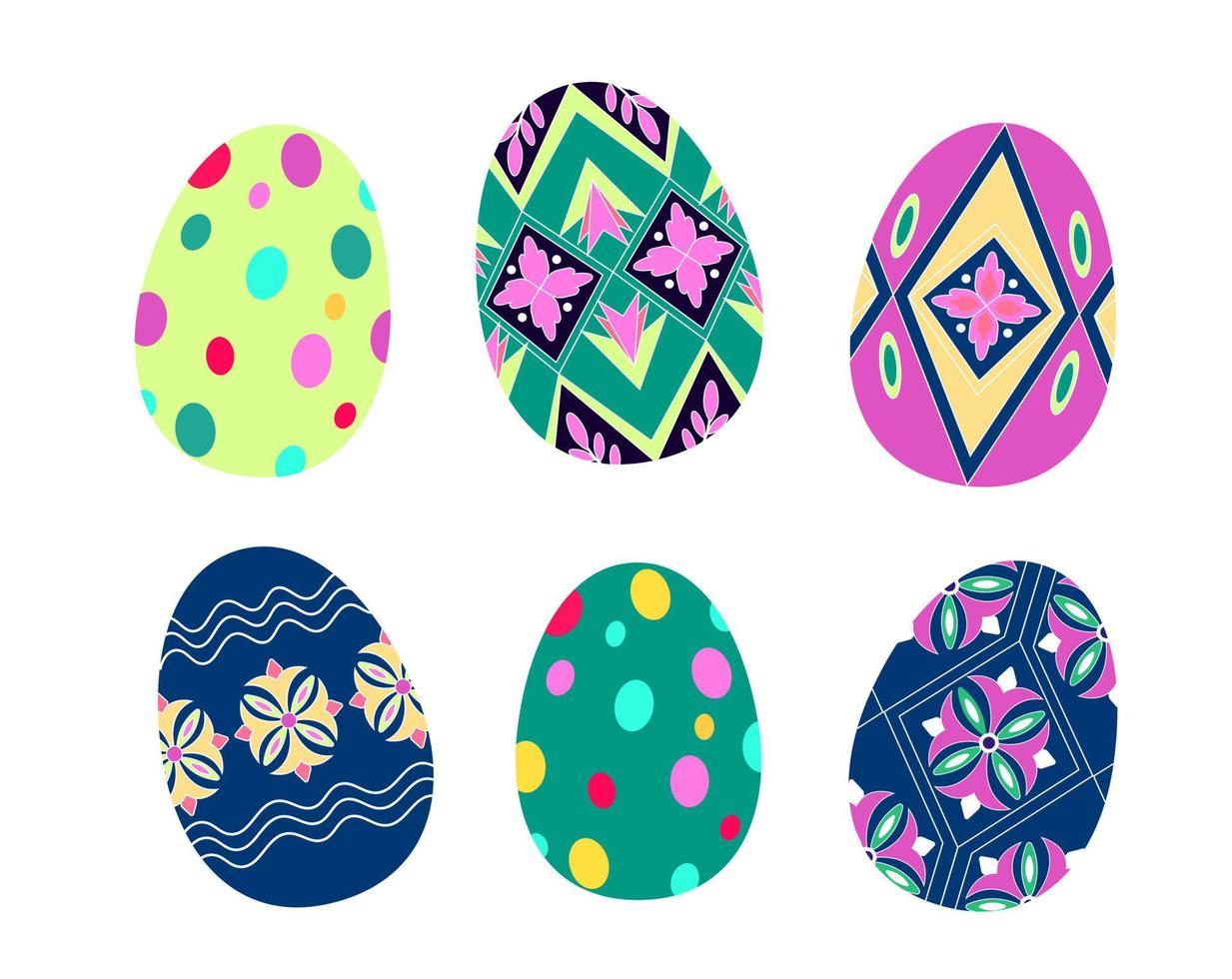 huevos de pascua festivos. huevos pintados vector