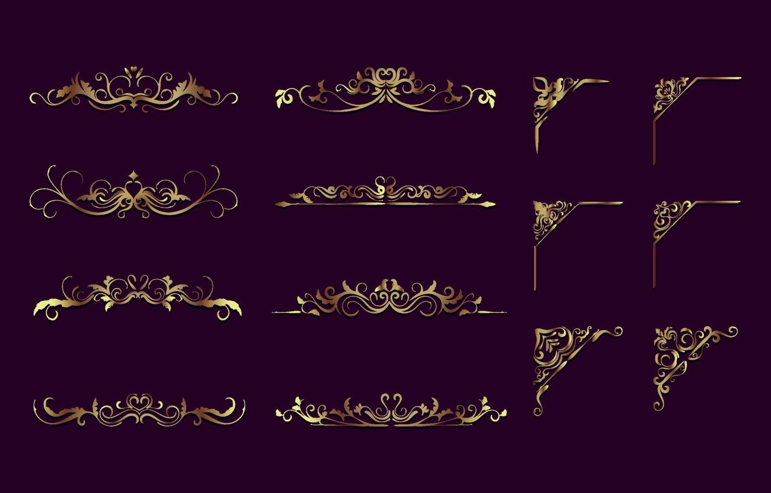 Victorian Border Element in Gold Color vector