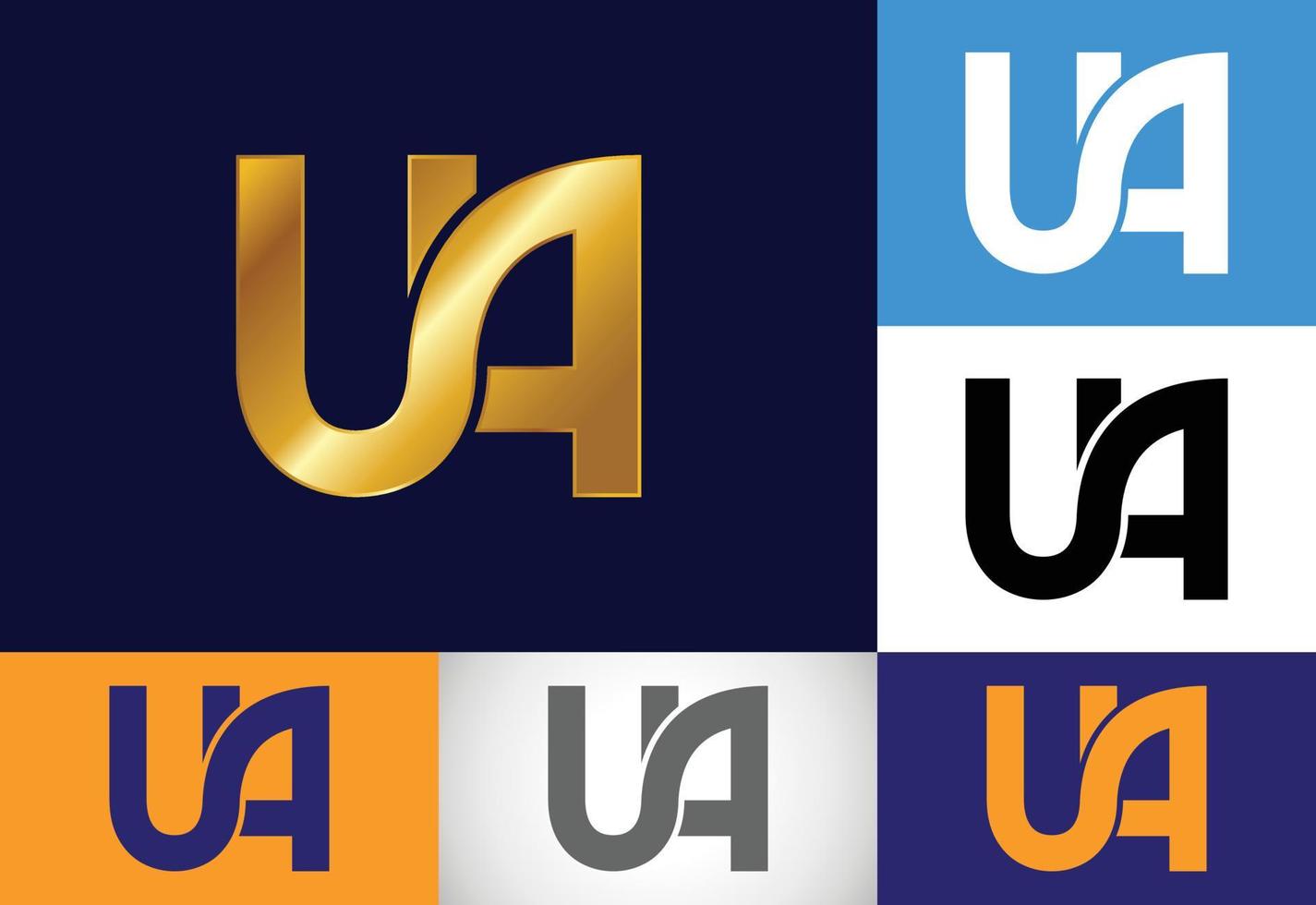 vector de diseño del logotipo de la letra del monograma inicial ua. símbolo del alfabeto gráfico para negocios corporativos