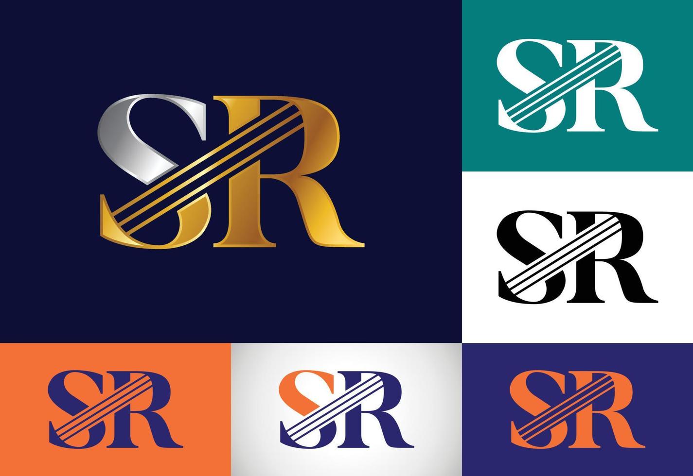 Initial Monogram Letter SR Logo Design Vector. Graphic Alphabet Symbol For Corporate Business vector