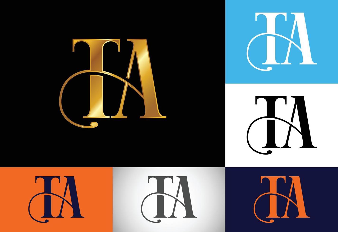Initial Monogram Letter T A Logo Design Vector. Graphic Alphabet Symbol For Corporate Business vector
