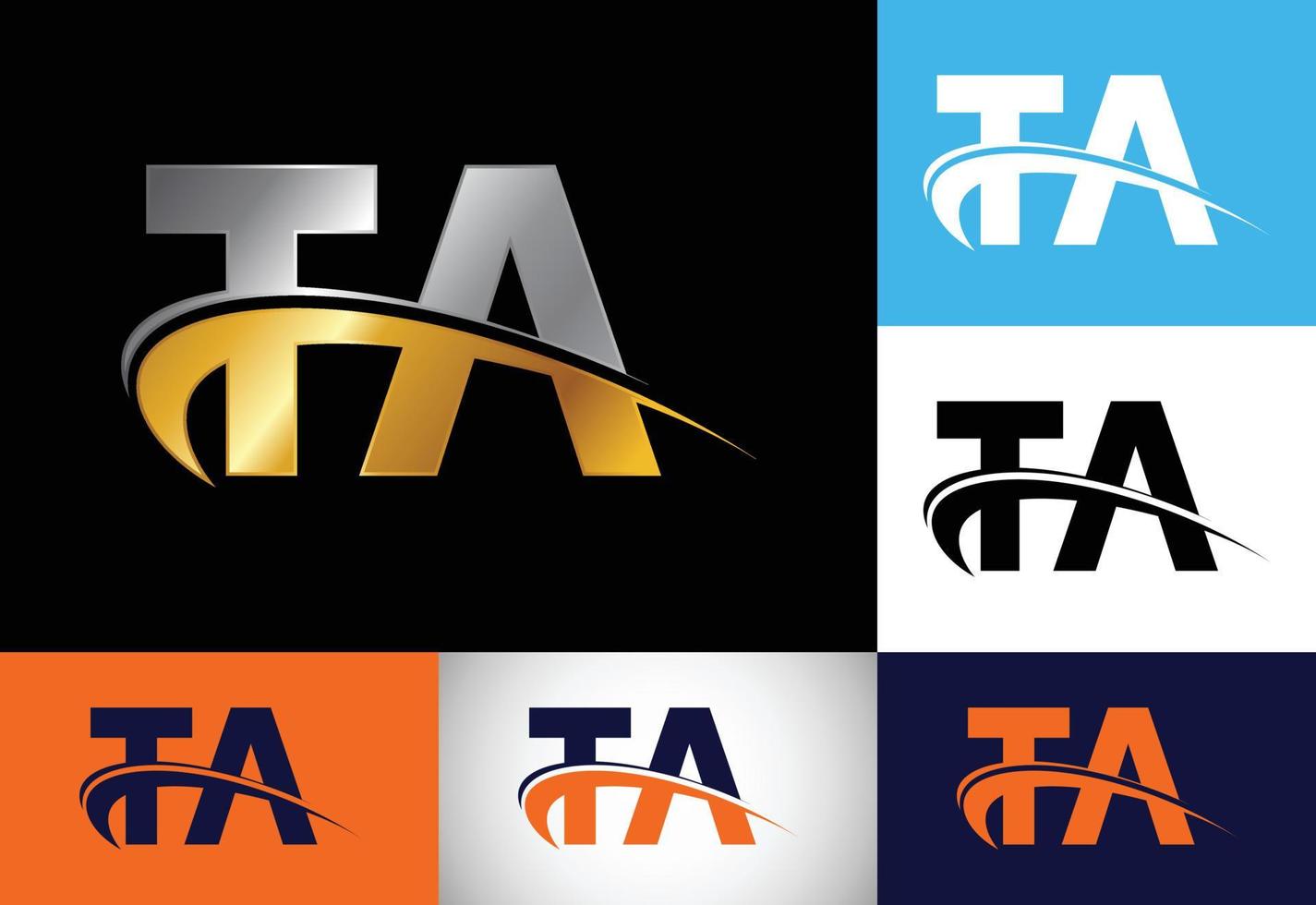 vector de diseño del logotipo de la letra del monograma inicial ta. símbolo del alfabeto gráfico para negocios corporativos