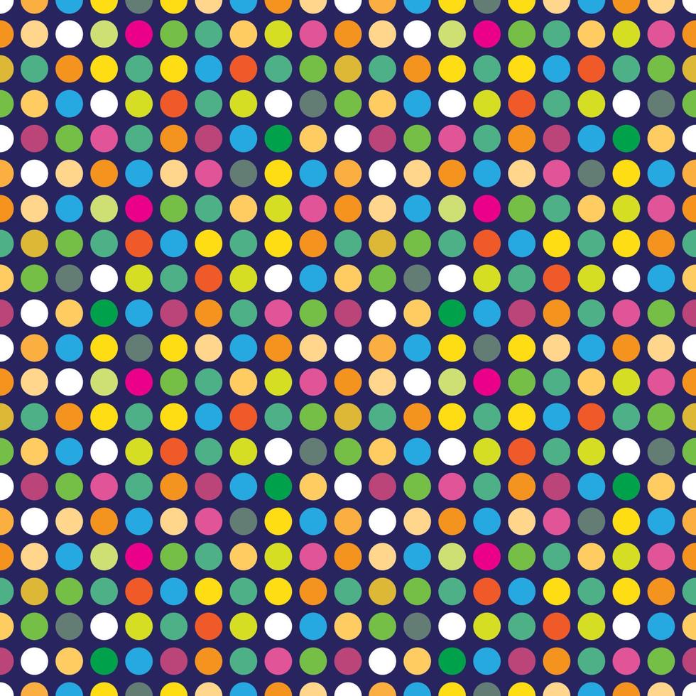 Disco background with colorful circle mosaic. Multicolor vector seamless pattern. Geometric background