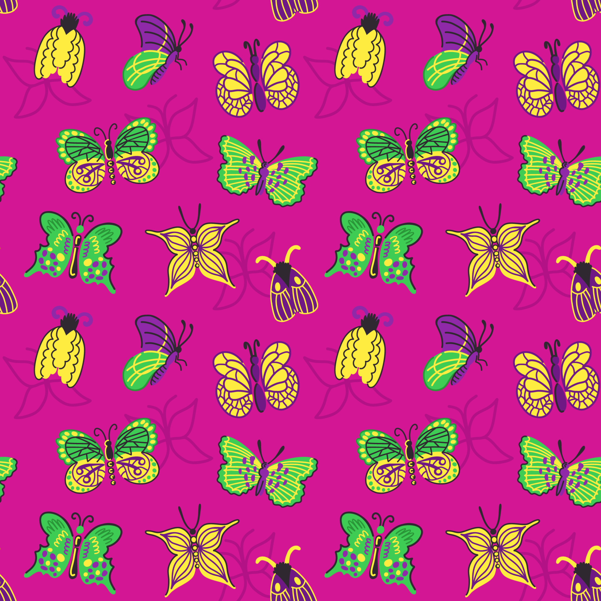 Seamless bright pattern with butterflies and moths 6116017 Vector Art ...