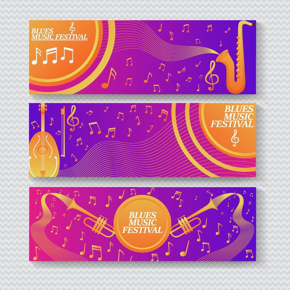 Collection of Music Festival Banner Collection vector