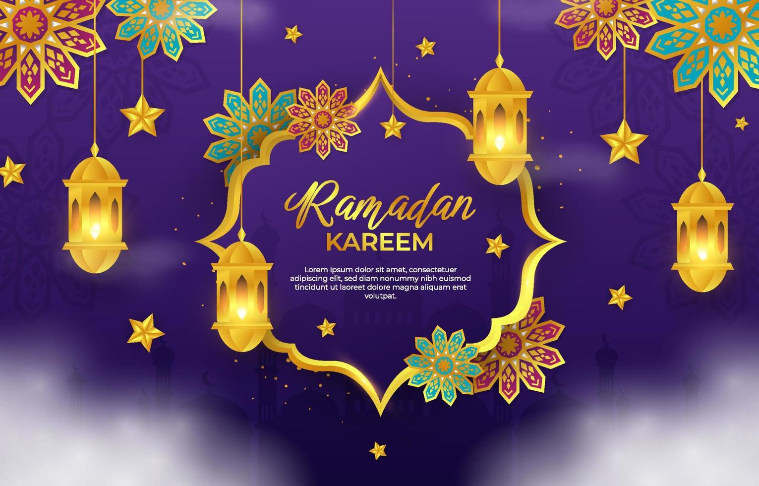 Background of Ramadan Month Gradient with Ornament vector