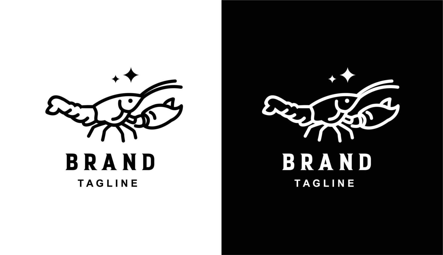 vector lobster monoline minimalist simple logo Perfect for any brand and company