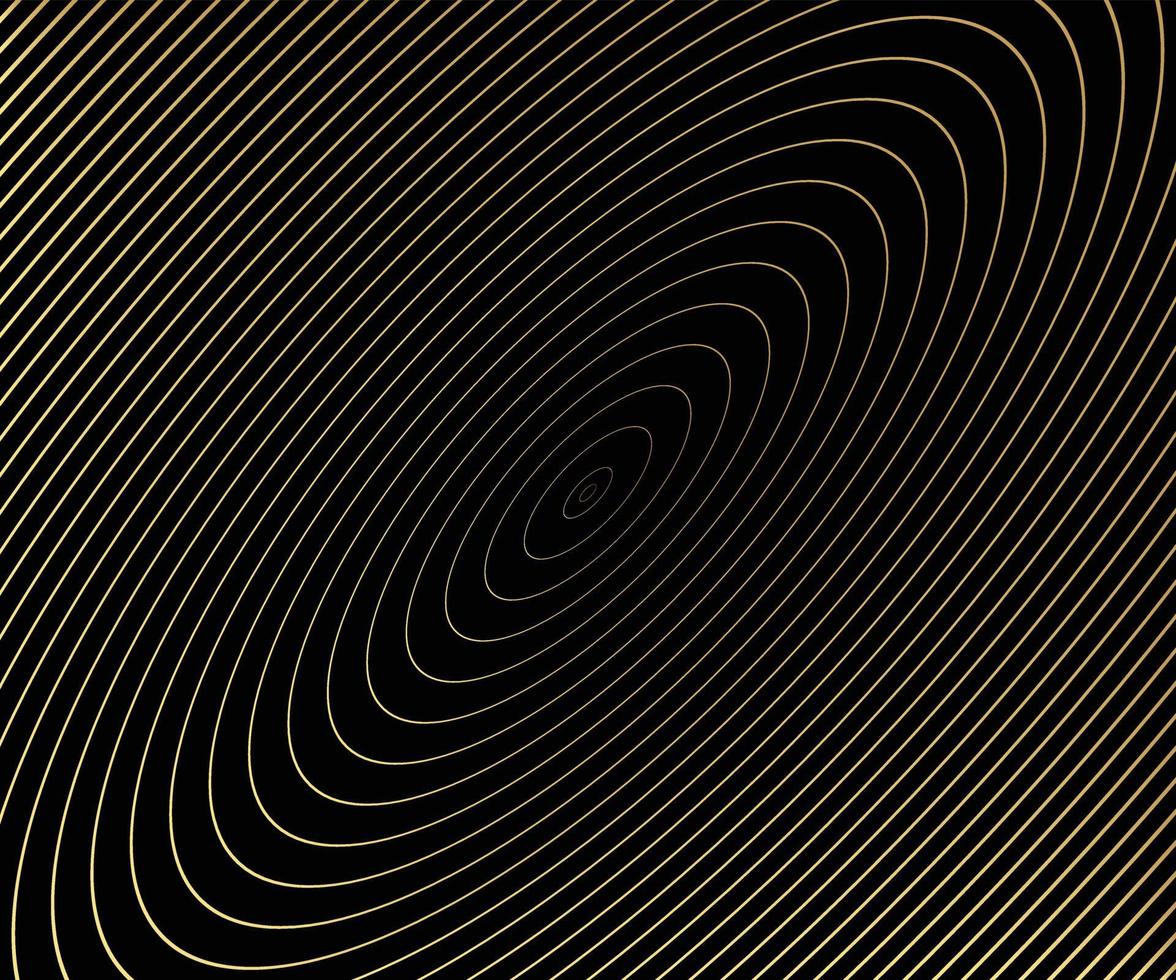 Gold luxurious circle pattern with golden wave lines over. Abstract background, vector illustration