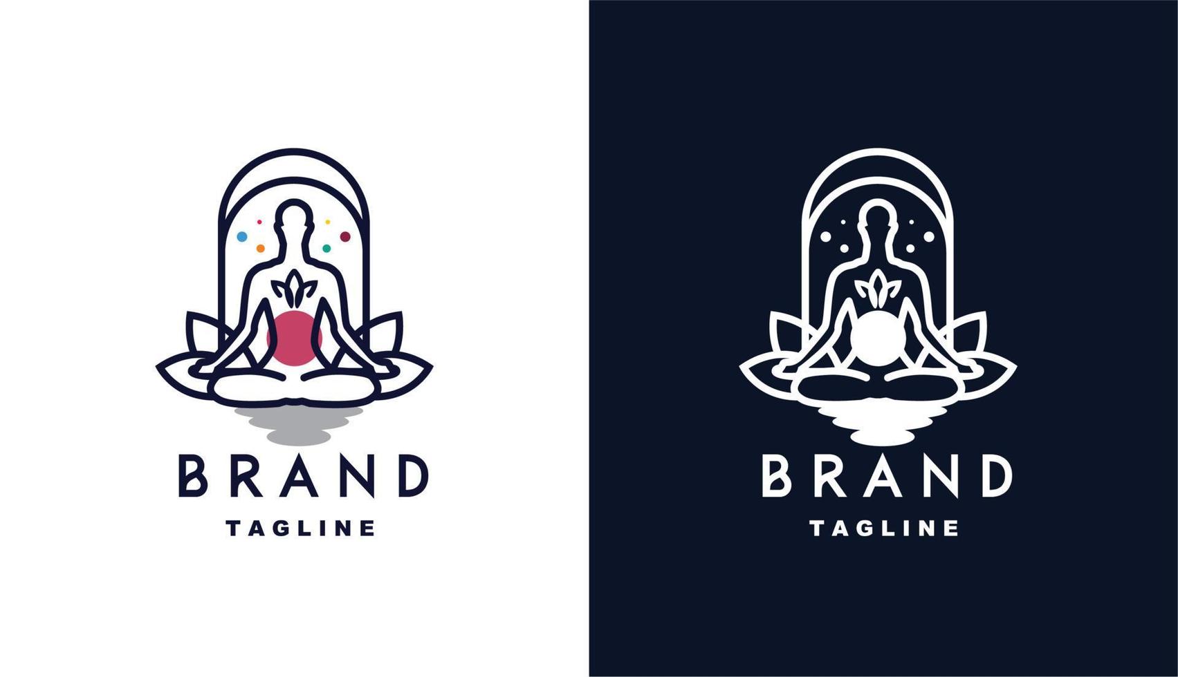 meditation logo for brand and company vector