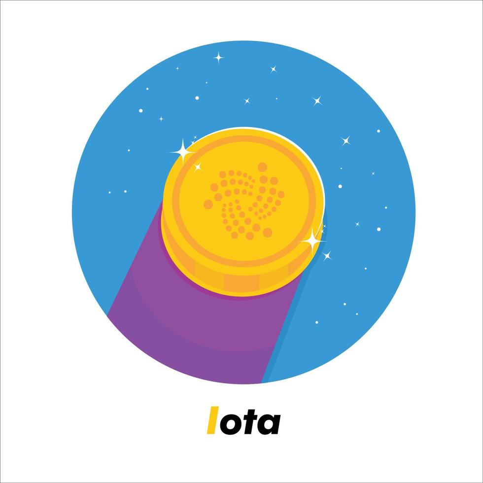 Iota crypto flat icon vector