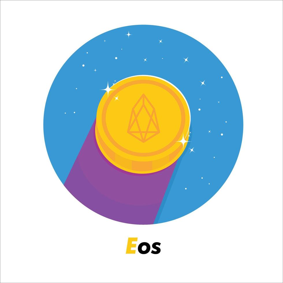 icono plano criptográfico eos vector