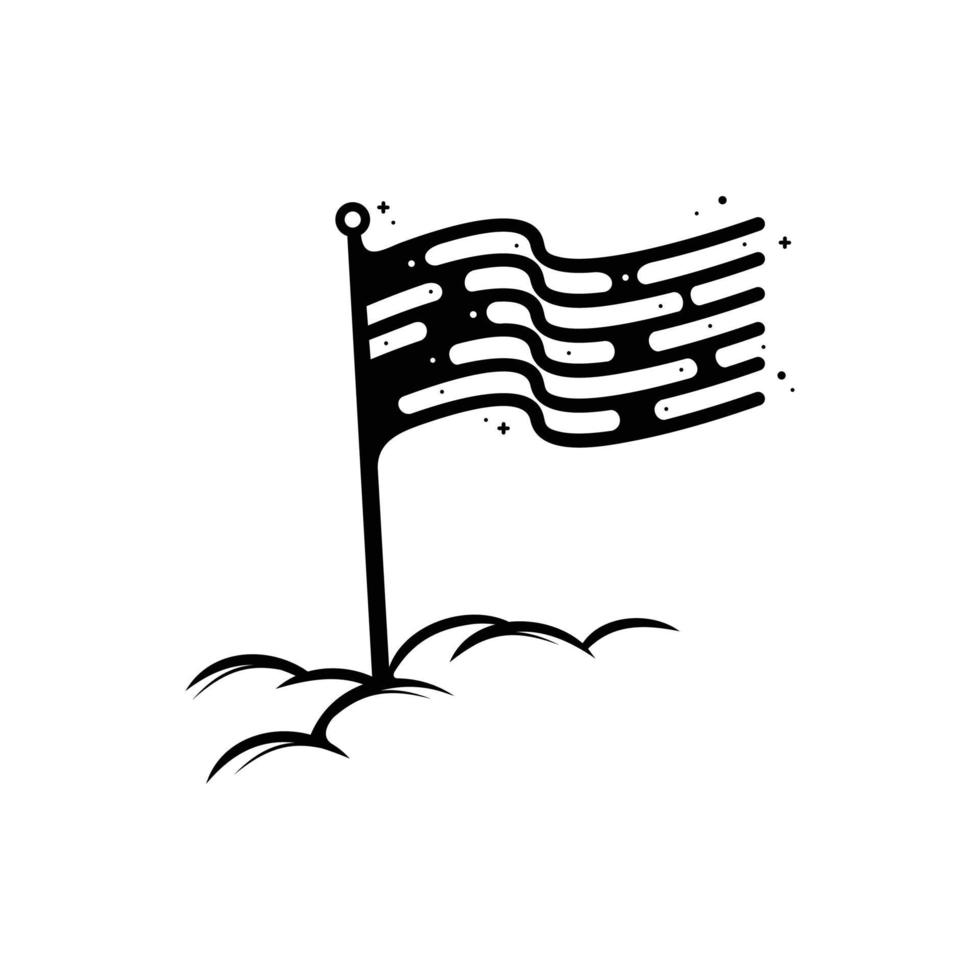 Flag broken logo icon vector