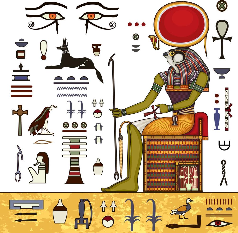 Egyptian ancient symbol.Religion icon.Egypt deiteis.Culture.Design element. vector