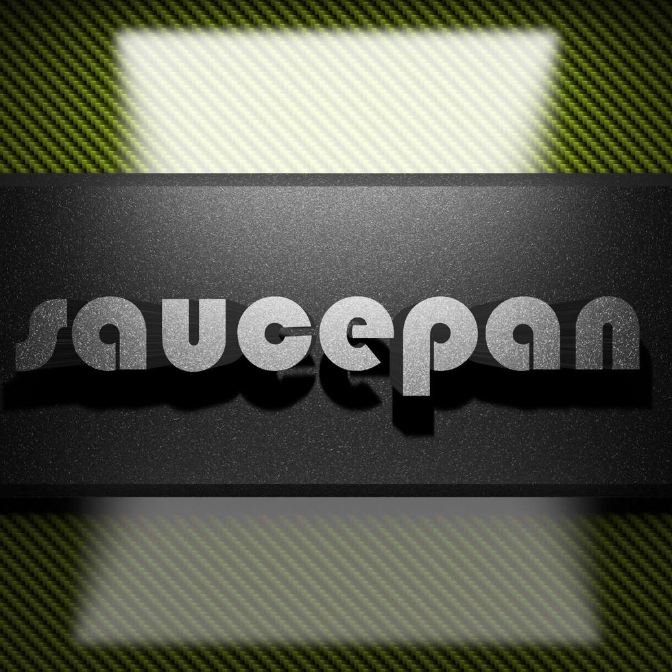 saucepan word of iron on carbon photo