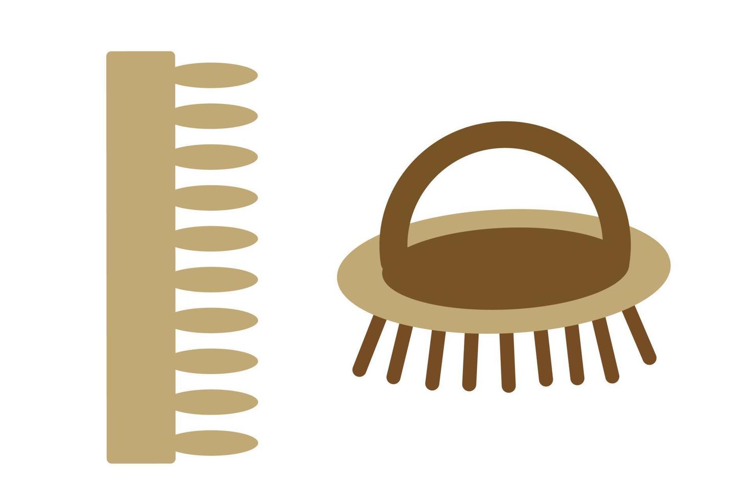 Comb and brush for combing dog or cat hair. Accessories for pets. Shop concept. vector