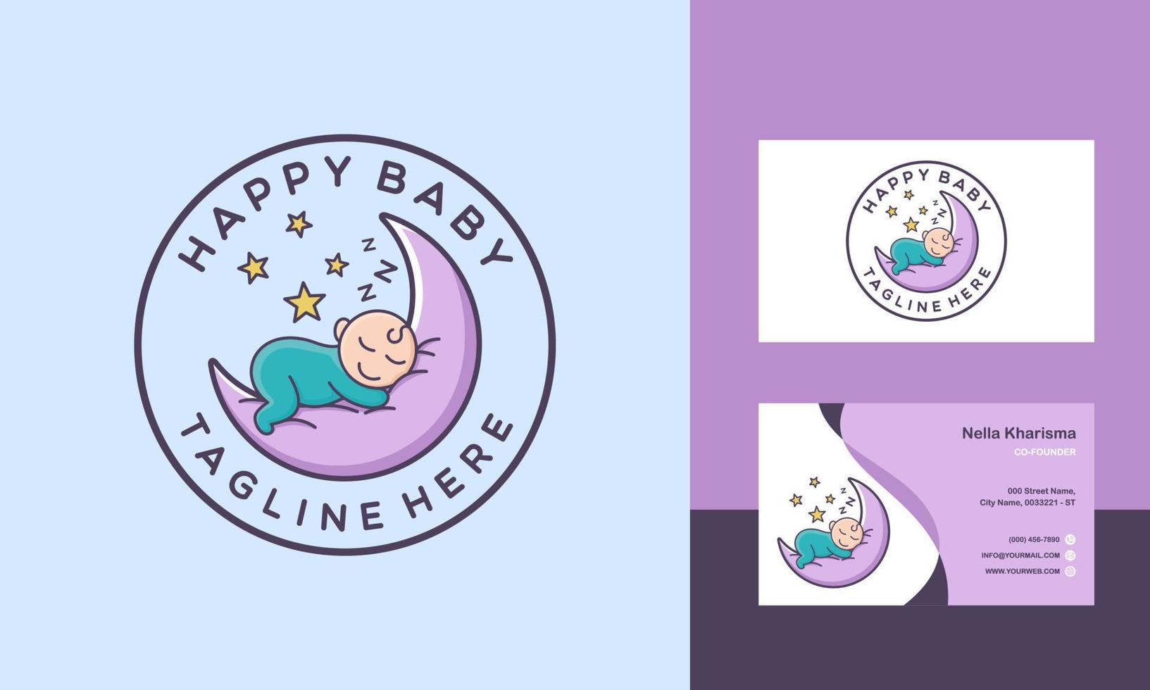 Cute Baby Logo Design Vector