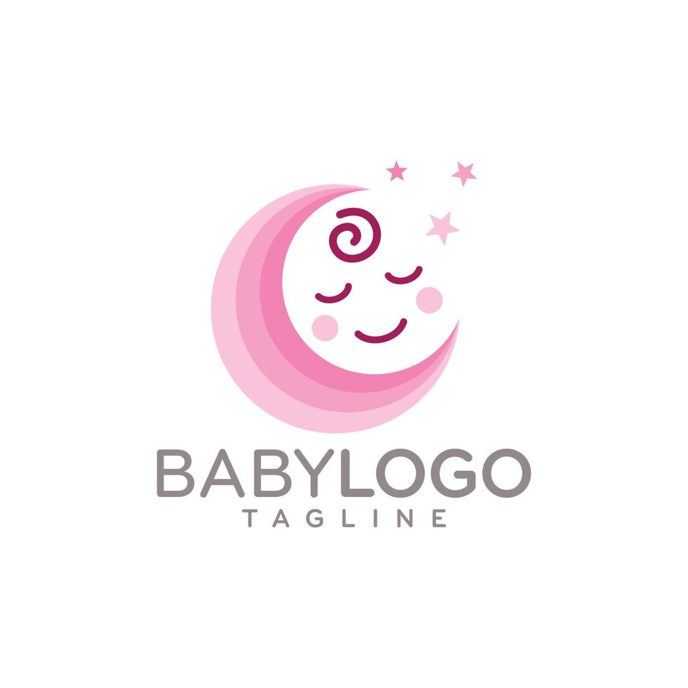 Cute Baby Logo Design Vector