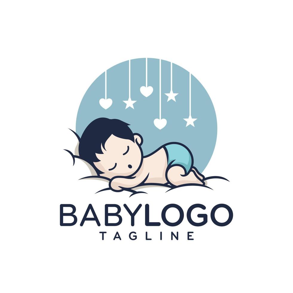 Cute Baby Logo Design Vector